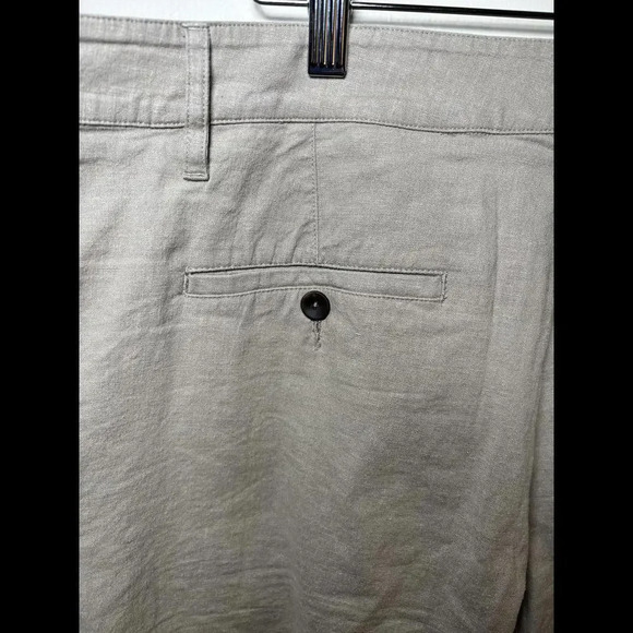 PAIGE Relaxed Fit Tan Linen Shorts - Picture 6 of 7